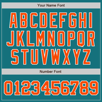 Custom Teal Orange-White Authentic Baseball Jersey - Sky-Custom