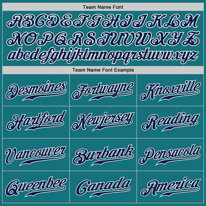 Custom Teal Navy-White Authentic Baseball Jersey - Sky-Custom