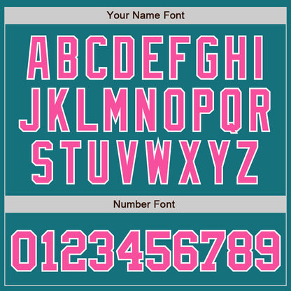 Custom Teal Pink-White Authentic Baseball Jersey - Sky-Custom