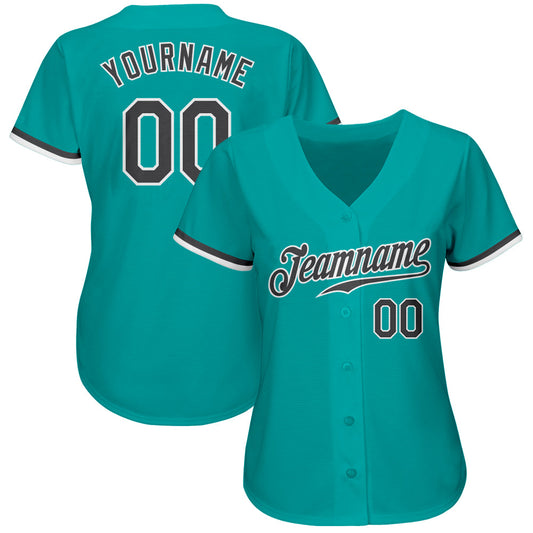 Custom Aqua Steel Gray-White Authentic Baseball Jersey - Sky-Custom
