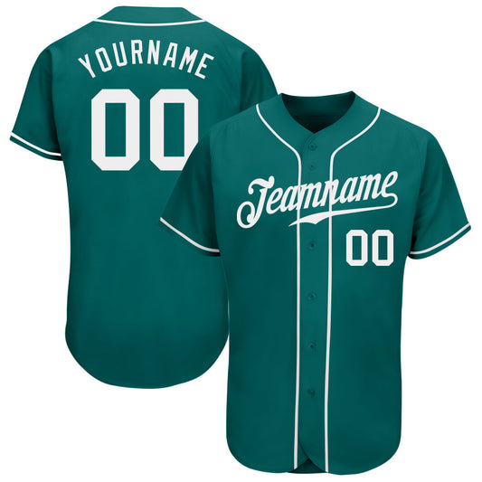 Custom Teal White Authentic Baseball Jersey - Sky-Custom