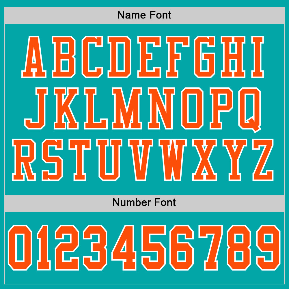 Custom Aqua Orange-White Mesh Authentic Football Jersey - Sky-Custom