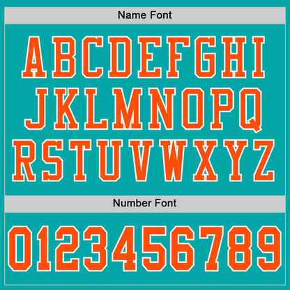 Custom Aqua Orange-White Mesh Authentic Football Jersey - Sky-Custom