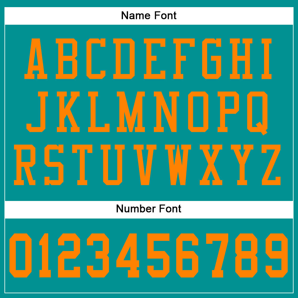 Custom Aqua Bay Orange Mesh Authentic Football Jersey - Sky-Custom