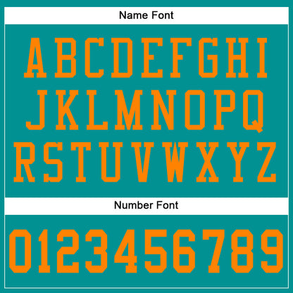 Custom Aqua Bay Orange Mesh Authentic Football Jersey - Sky-Custom