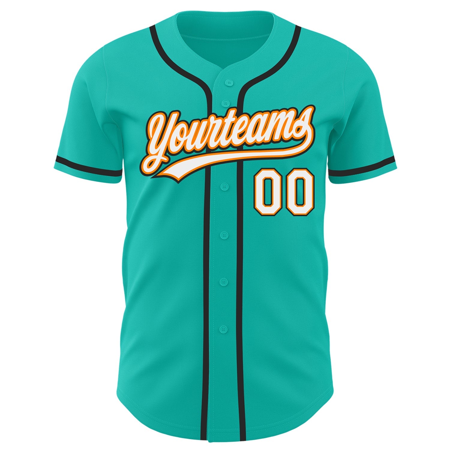 Custom Aqua White Bay Orange-Black Authentic Baseball Jersey - Sky-Custom