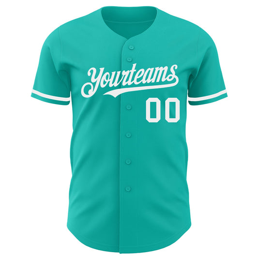 Custom Aqua White Authentic Baseball Jersey - Sky-Custom