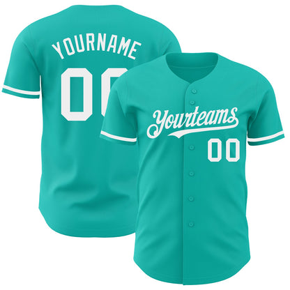 Custom Aqua White Authentic Baseball Jersey - Sky-Custom