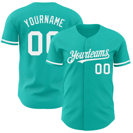 Custom Aqua White Authentic Baseball Jersey - Sky-Custom