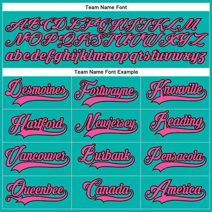 Custom Aqua Pink-Black Hockey Lace Neck Jersey - Sky-Custom