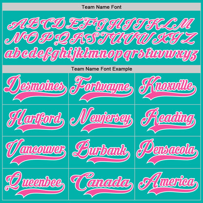 Custom Aqua Pink-White Hockey Lace Neck Jersey - Sky-Custom