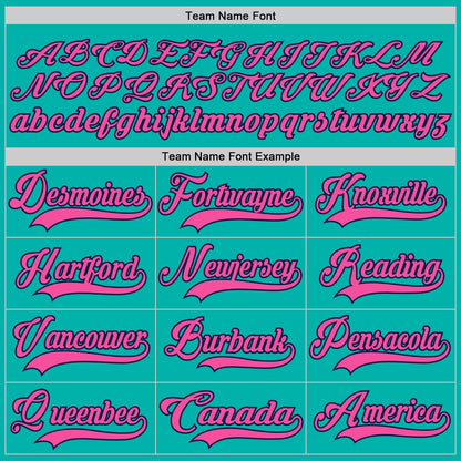 Custom Aqua Pink-Navy Hockey Lace Neck Jersey - Sky-Custom