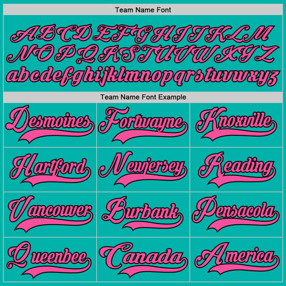 Custom Aqua Pink-Black Hockey Lace Neck Jersey - Sky-Custom