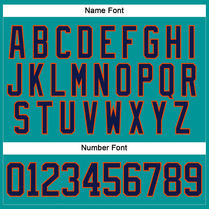 Custom Aqua Navy-Orange Hockey Jersey - Sky-Custom