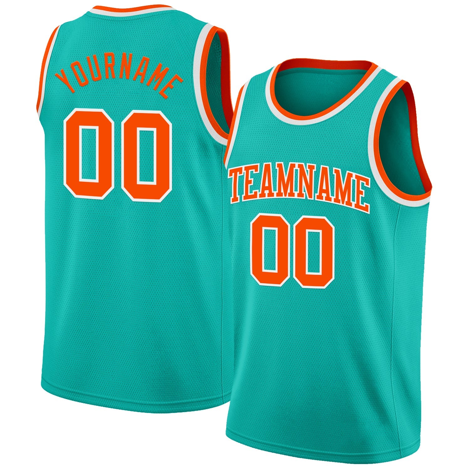 Custom Aqua Orange-White Authentic Basketball Jersey - Sky-Custom
