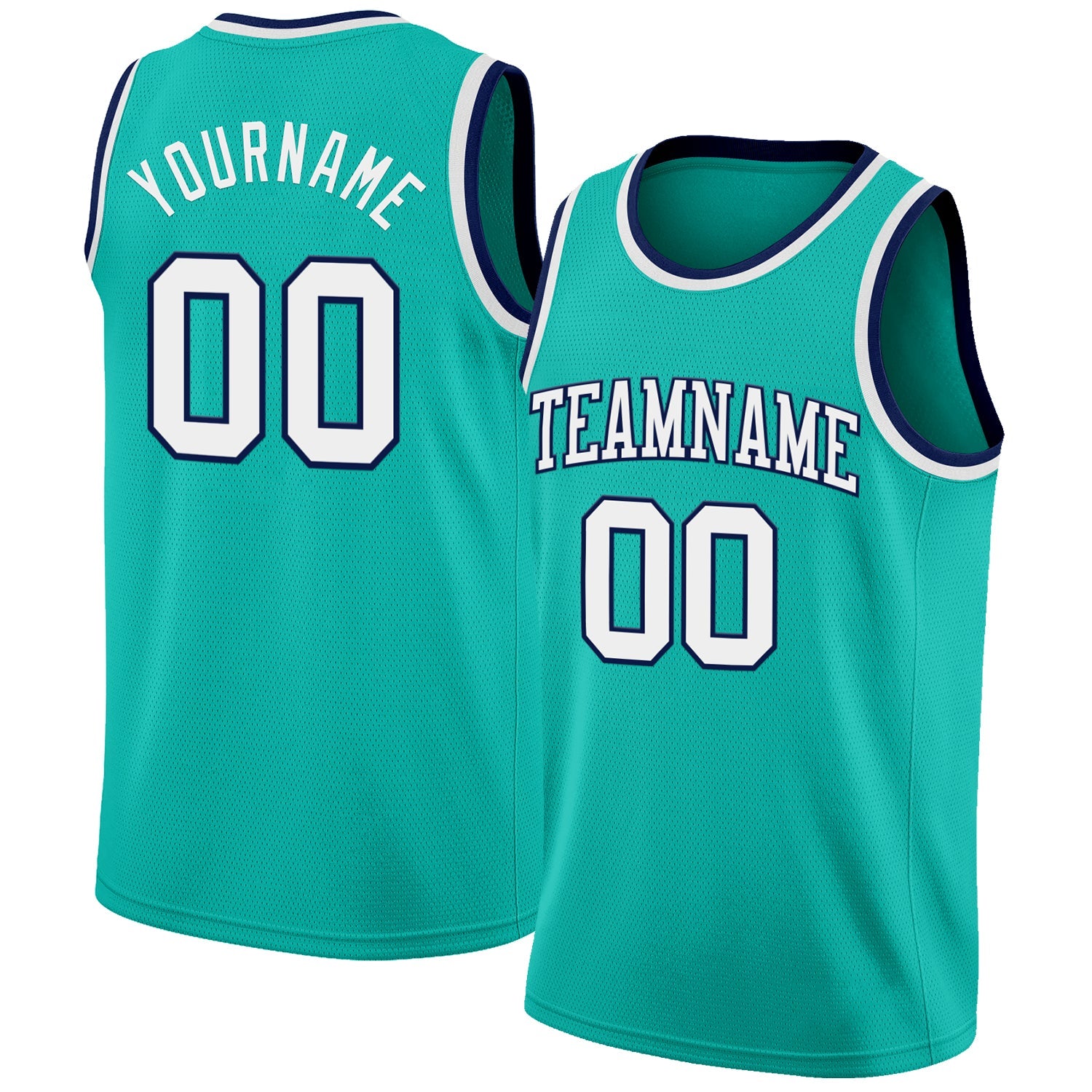 Custom Aqua White-Navy Authentic Basketball Jersey - Sky-Custom