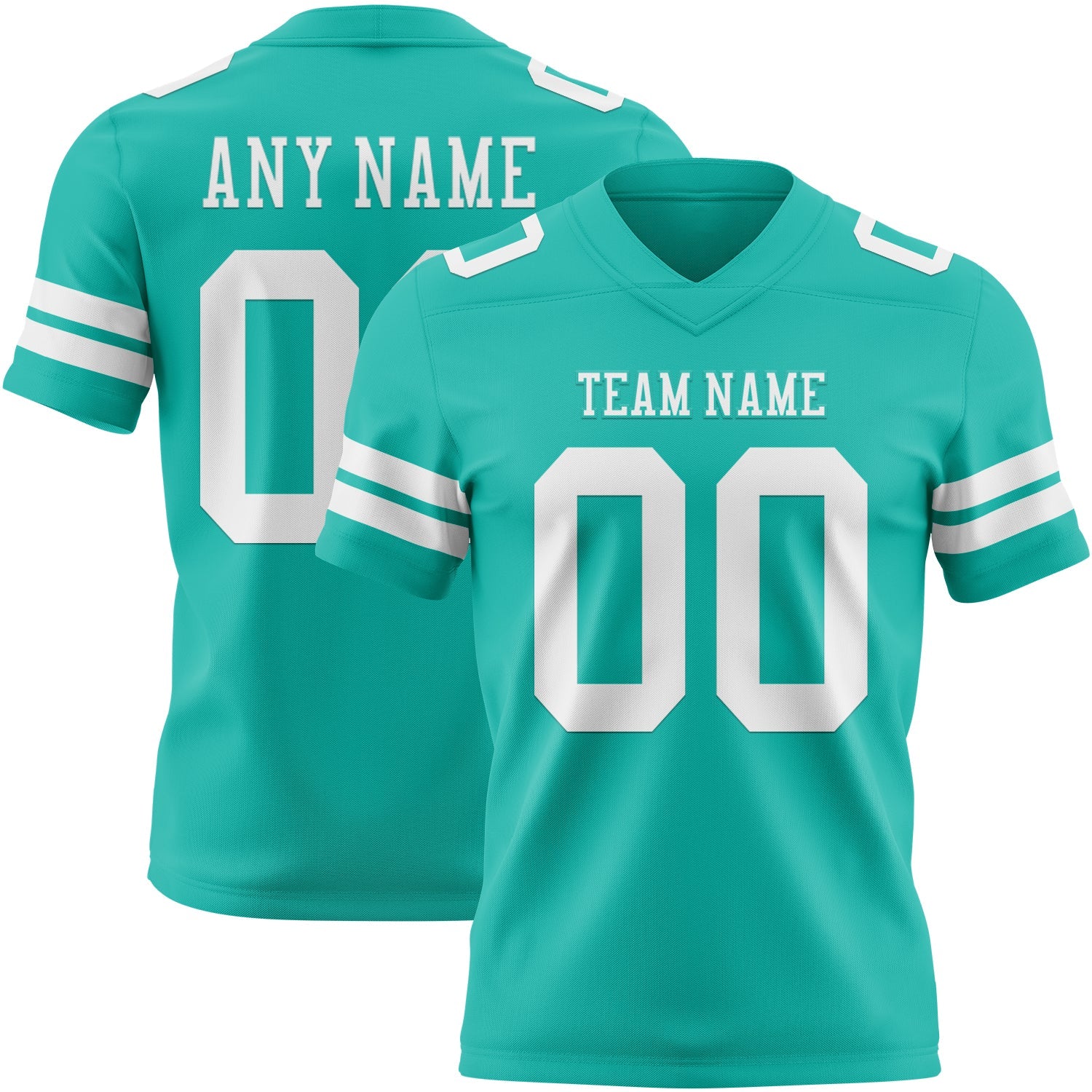 Custom Aqua White Mesh Authentic Football Jersey - Sky-Custom
