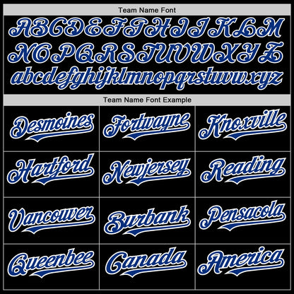 Custom Black Royal-White 3 Colors Arm Shapes Authentic Baseball Jersey - Sky-Custom
