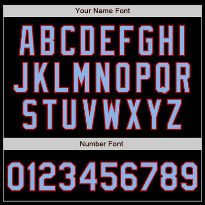 Custom Black Light Blue-Red 3 Colors Arm Shapes Authentic Baseball Jersey - Sky-Custom