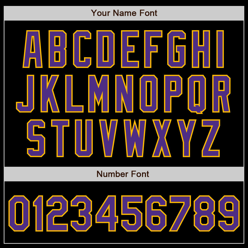 Custom Black Purple-Gold 3 Colors Arm Shapes Authentic Baseball Jersey - Sky-Custom