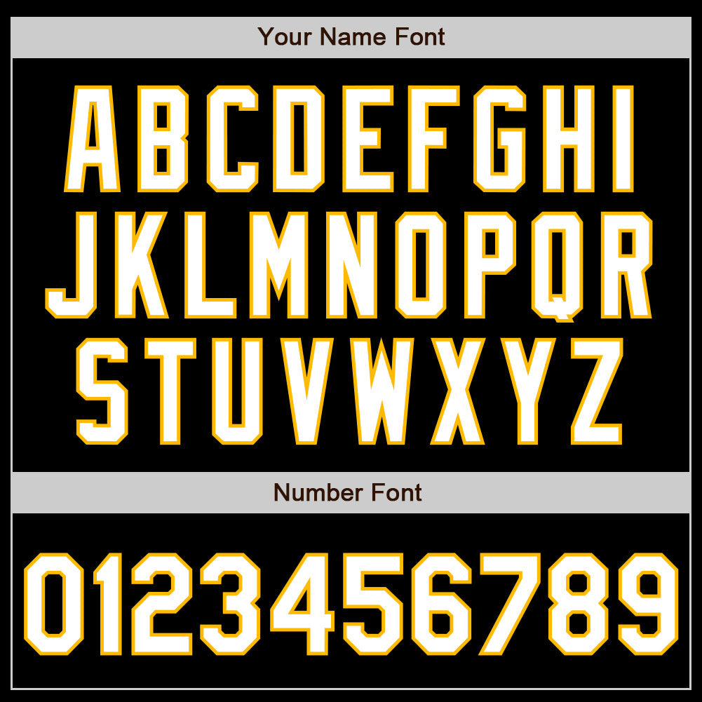 Custom Black White-Gold 3 Colors Arm Shapes Authentic Baseball Jersey - Sky-Custom