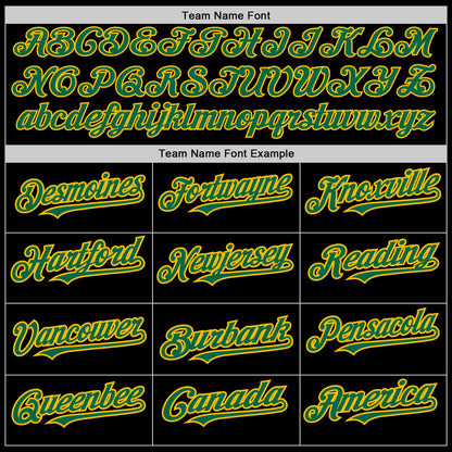 Custom Black Kelly Green-Gold 3 Colors Arm Shapes Authentic Baseball Jersey - Sky-Custom