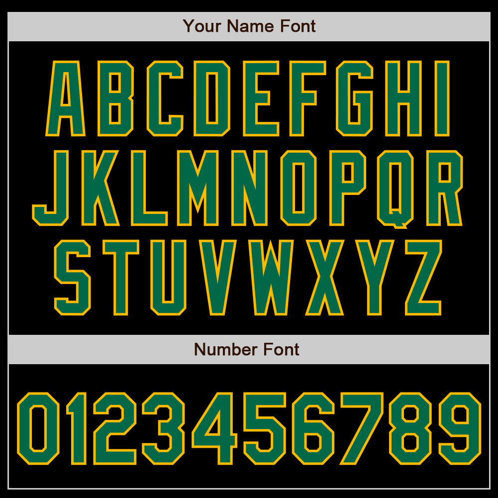 Custom Black Kelly Green-Gold 3 Colors Arm Shapes Authentic Baseball Jersey - Sky-Custom
