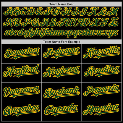 Custom Black Green-Gold 3 Colors Arm Shapes Authentic Baseball Jersey - Sky-Custom