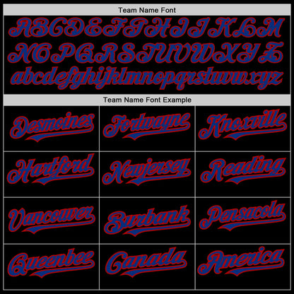 Custom Black Royal-Red 3 Colors Arm Shapes Authentic Baseball Jersey - Sky-Custom