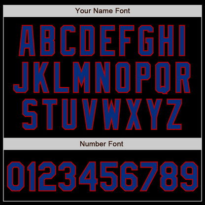 Custom Black Royal-Red 3 Colors Arm Shapes Authentic Baseball Jersey - Sky-Custom