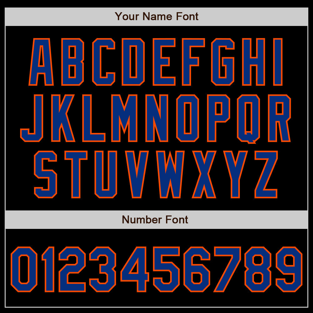 Custom Black Royal-Orange 3 Colors Arm Shapes Authentic Baseball Jersey - Sky-Custom