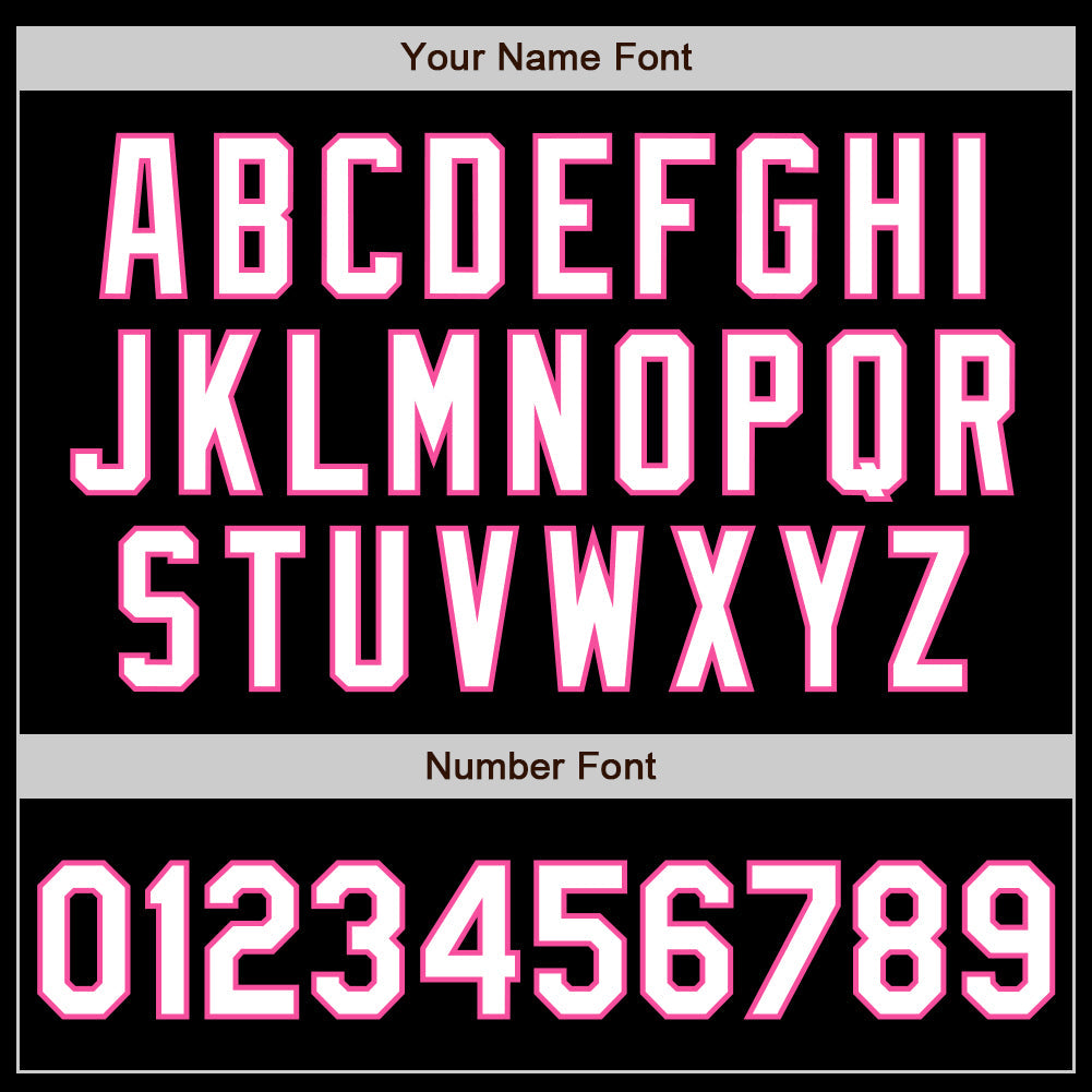 Custom Black White-Pink 3 Colors Arm Shapes Authentic Baseball Jersey - Sky-Custom