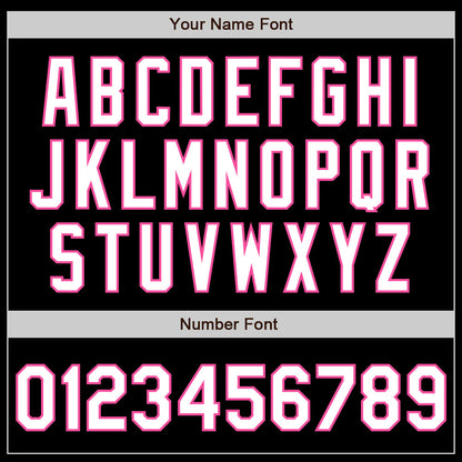 Custom Black White-Pink 3 Colors Arm Shapes Authentic Baseball Jersey - Sky-Custom