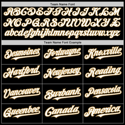 Custom Black White-Old Gold 3 Colors Arm Shapes Authentic Baseball Jersey - Sky-Custom