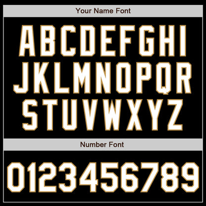 Custom Black White-Old Gold 3 Colors Arm Shapes Authentic Baseball Jersey - Sky-Custom