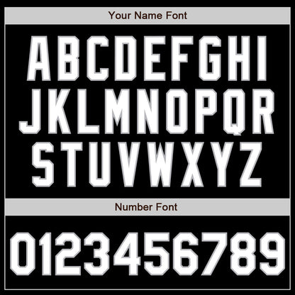 Custom Black White-Gray 3 Colors Arm Shapes Authentic Baseball Jersey - Sky-Custom