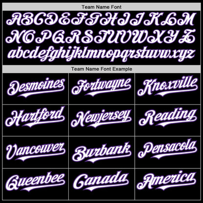 Custom Black White-Purple 3 Colors Arm Shapes Authentic Baseball Jersey - Sky-Custom