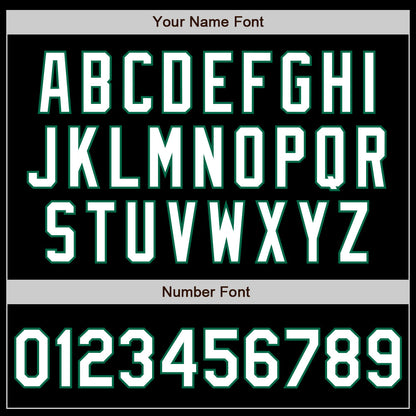Custom Black White-Kelly Green 3 Colors Arm Shapes Authentic Baseball Jersey - Sky-Custom