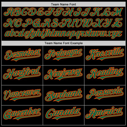 Custom Black Kelly Green-Orange 3 Colors Arm Shapes Authentic Baseball Jersey - Sky-Custom