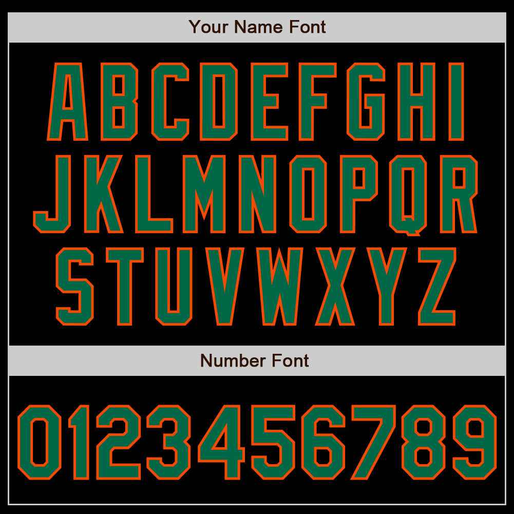 Custom Black Kelly Green-Orange 3 Colors Arm Shapes Authentic Baseball Jersey - Sky-Custom