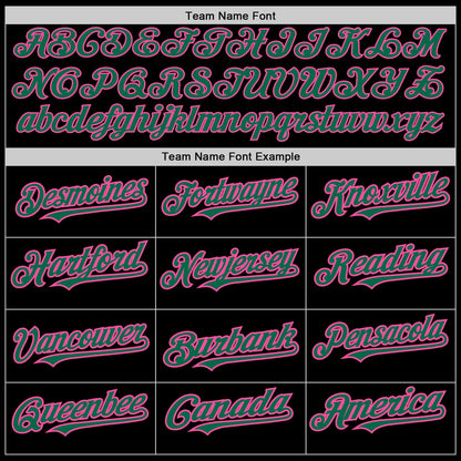 Custom Black Kelly Green-Pink 3 Colors Arm Shapes Authentic Baseball Jersey - Sky-Custom