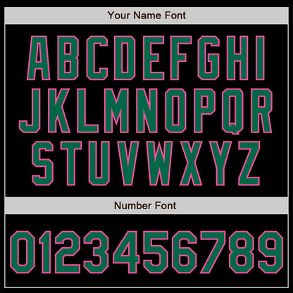 Custom Black Kelly Green-Pink 3 Colors Arm Shapes Authentic Baseball Jersey - Sky-Custom