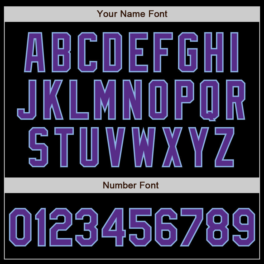 Custom Black Purple-Light Blue 3 Colors Arm Shapes Authentic Baseball Jersey - Sky-Custom