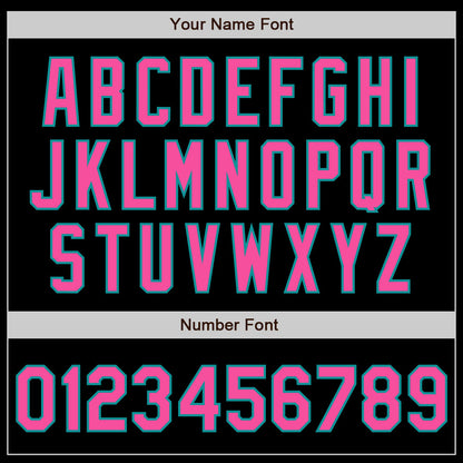 Custom Black Pink-Teal 3 Colors Arm Shapes Authentic Baseball Jersey - Sky-Custom