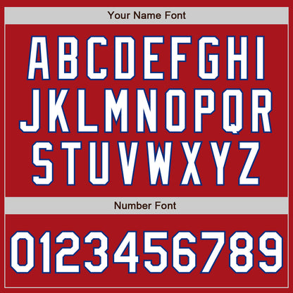 Custom Red White-Royal 3 Colors Arm Shapes Authentic Baseball Jersey - Sky-Custom