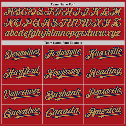 Custom Red Old Gold-Navy 3 Colors Arm Shapes Authentic Baseball Jersey - Sky-Custom