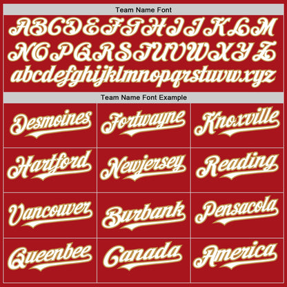 Custom Red White-Old Gold 3 Colors Arm Shapes Authentic Baseball Jersey - Sky-Custom