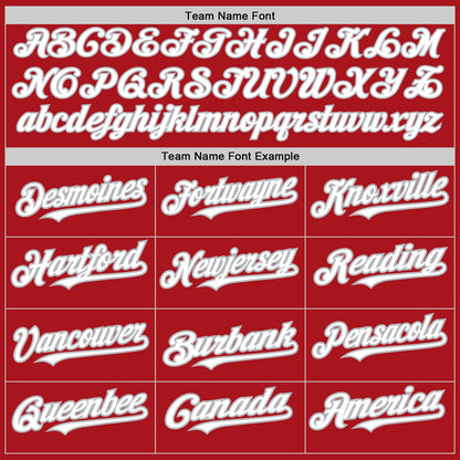 Custom Red White-Gray 3 Colors Arm Shapes Authentic Baseball Jersey - Sky-Custom