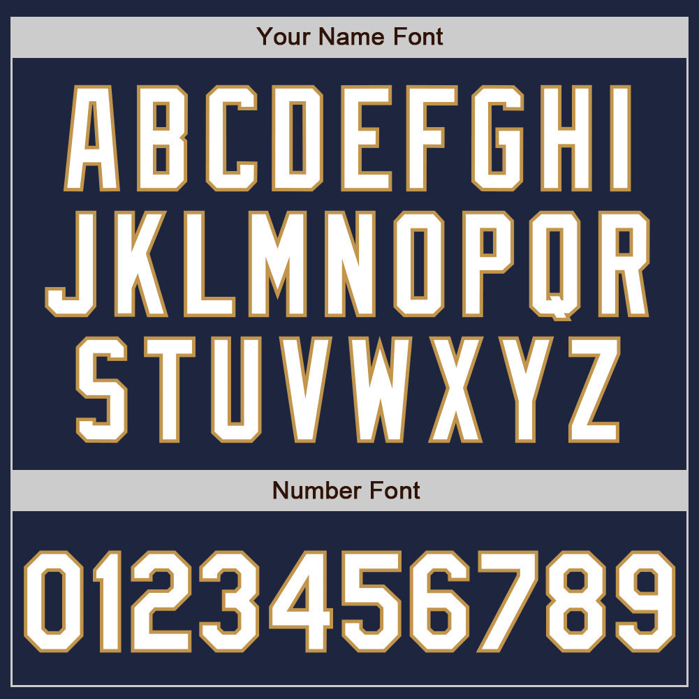 Custom Navy White-Old Gold 3 Colors Arm Shapes Authentic Baseball Jersey - Sky-Custom