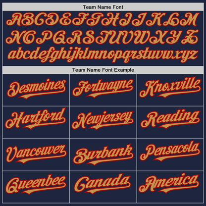 Custom Navy Old Gold-Red 3 Colors Arm Shapes Authentic Baseball Jersey - Sky-Custom